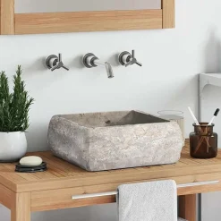 vidaXL Gootsteen 30x30x13 cm marmer grijs