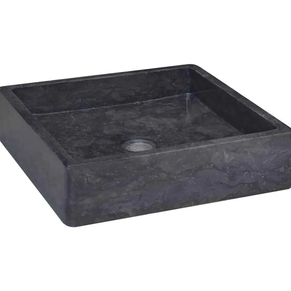 vidaXL Gootsteen 40x40x10 cm marmer zwart