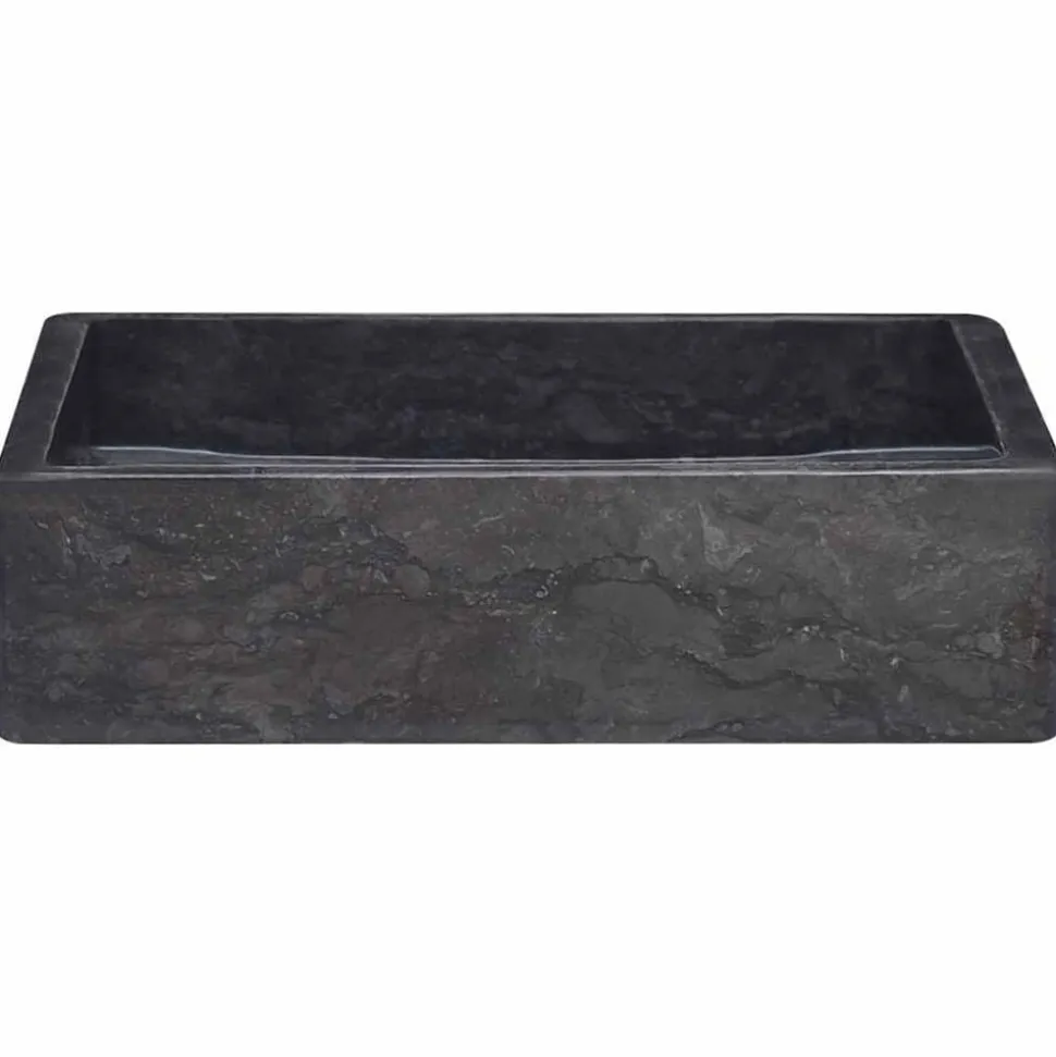 vidaXL Gootsteen 40x40x10 cm marmer zwart