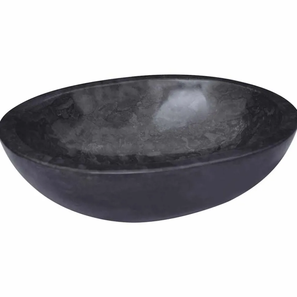 vidaXL Gootsteen 53x40x15 cm marmer zwart