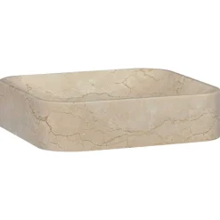 vidaXL Gootsteen 40x40x10 cm marmer crèmekleurig