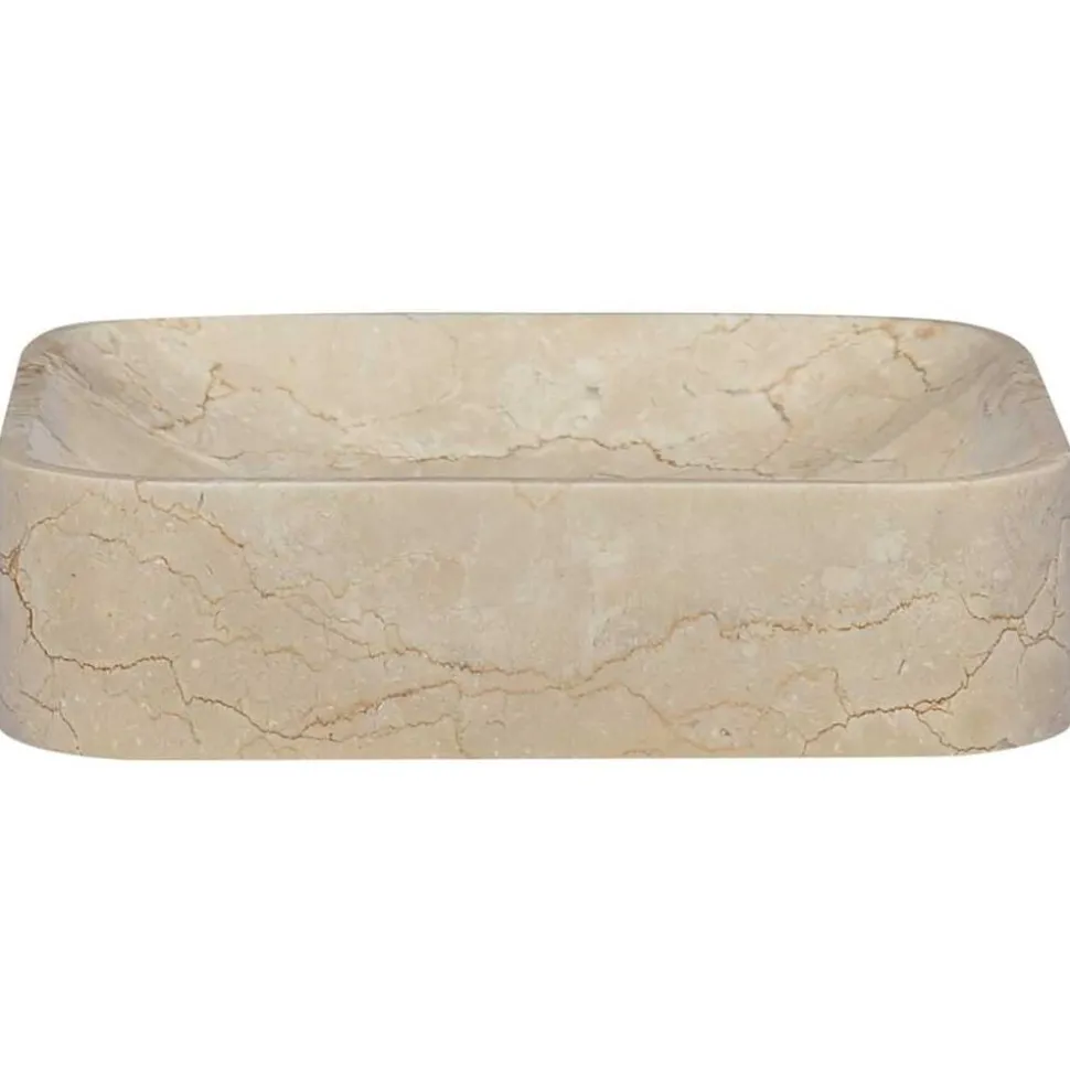 vidaXL Gootsteen 40x40x10 cm marmer crèmekleurig