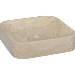 vidaXL Gootsteen 40x40x10 cm marmer crèmekleurig