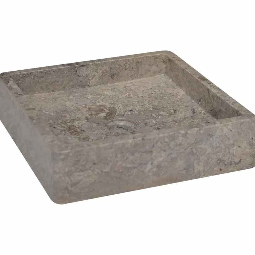 vidaXL Gootsteen 40x40x10 cm marmer grijs