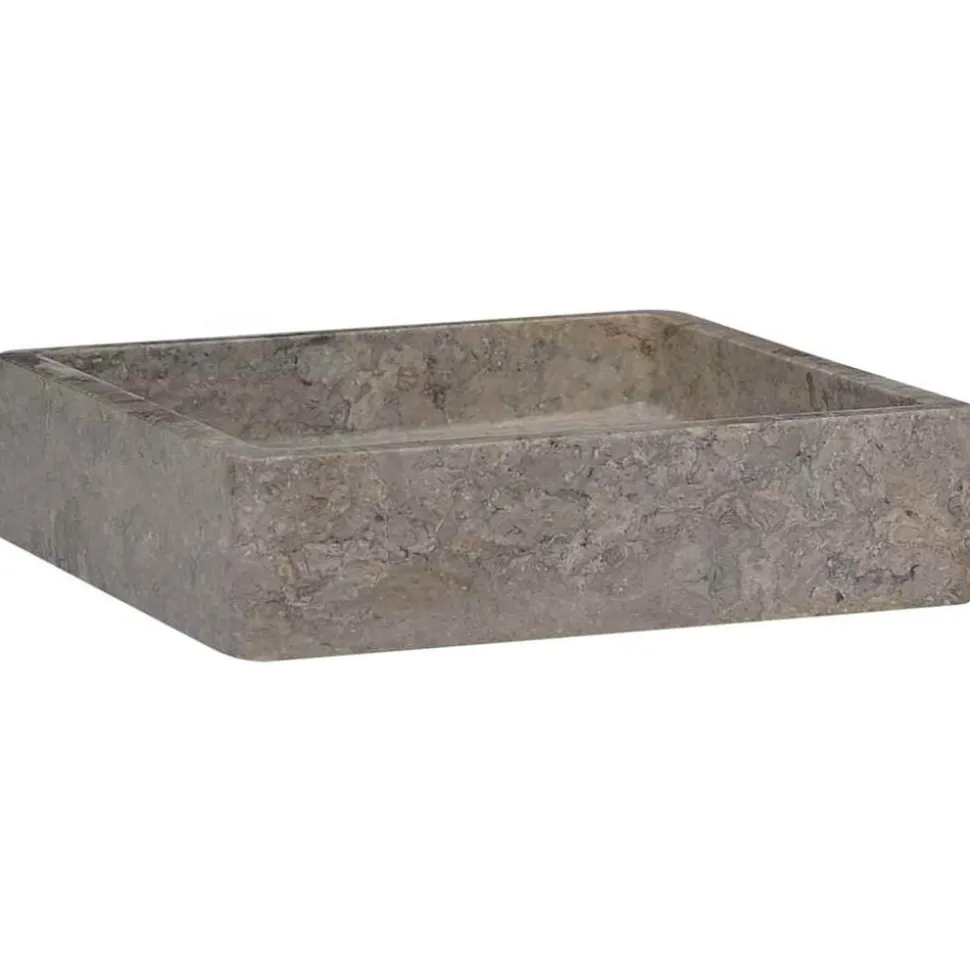 vidaXL Gootsteen 40x40x10 cm marmer grijs