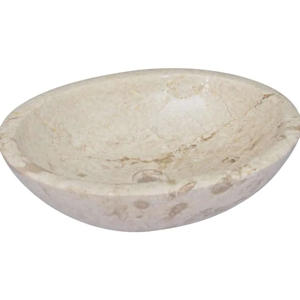 vidaXL Gootsteen 53x40x15 cm marmer crèmekleurig