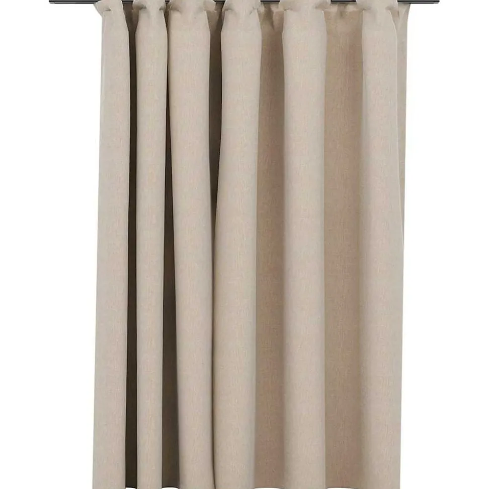 vidaXL Gordijn linnen-look verduisterend met haken 290x245 cm beige