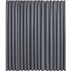 vidaXL Gordijn verduisterend met haken 290x245 cm grijs