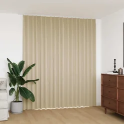 vidaXL Gordijn verduisterend met haken 290x245 cm beige