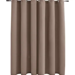 vidaXL Gordijn verduisterend met metalen ringen 290x245 cm taupe