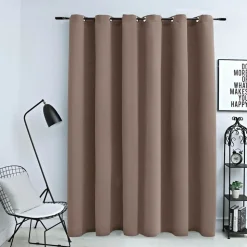 vidaXL Gordijn verduisterend met metalen ringen 290x245 cm taupe