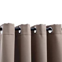 vidaXL Gordijn verduisterend met metalen ringen 290x245 cm taupe