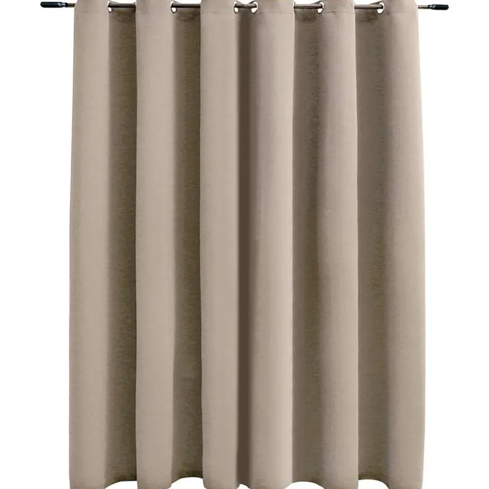 vidaXL Gordijn verduisterend met metalen ringen 290x245 cm beige