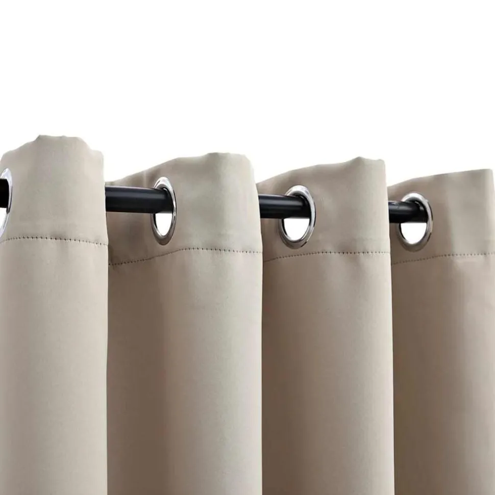 vidaXL Gordijn verduisterend met metalen ringen 290x245 cm beige