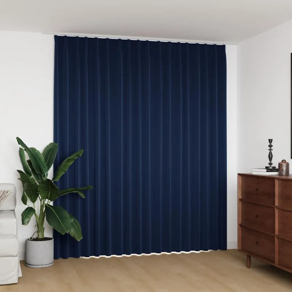 vidaXL Gordijn verduisterend met haken 290x245 cm blauw