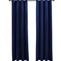 vidaXL Gordijn verduisterend met ringen 2 st 140x175 cm fluweel blauw