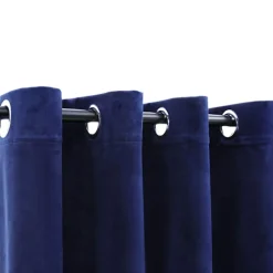 vidaXL Gordijn verduisterend met ringen 2 st 140x175 cm fluweel blauw