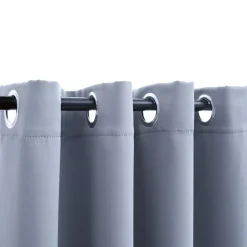 vidaXL Gordijn verduisterend met metalen ringen 2 st 140x175 cm grijs