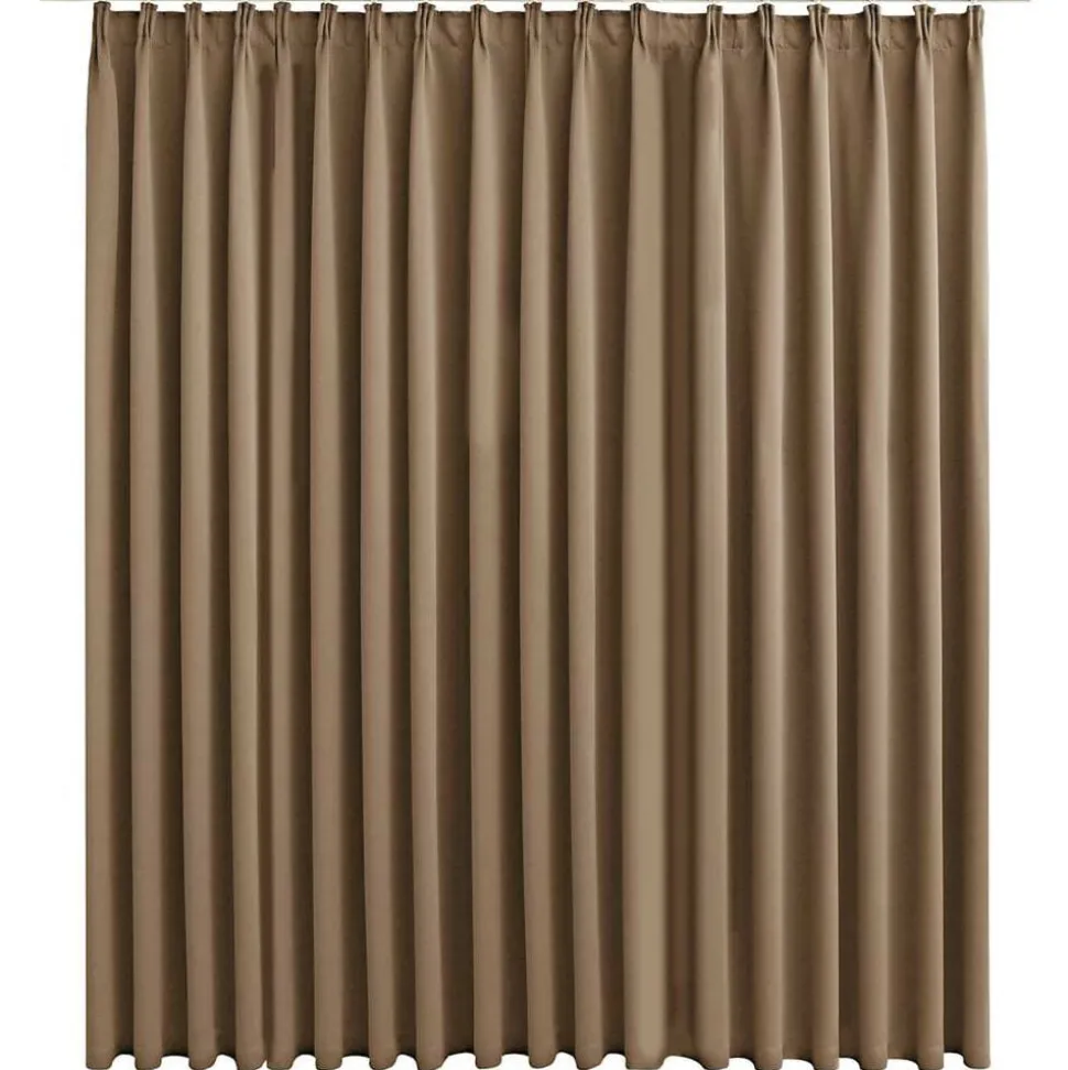vidaXL Gordijn verduisterend met haken 290x245 cm taupe