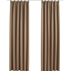 vidaXL Gordijnen verduisterend met haken 2 st 140x175 cm taupe