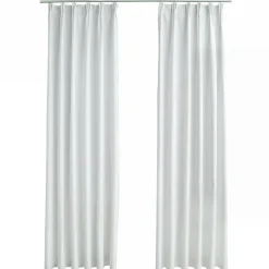 vidaXL Gordijnen verduisterend met haken 2 st 140x175 cm gebroken wit