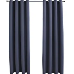 vidaXL Gordijnen verduisterend met ringen 2 st 140x175 cm antraciet