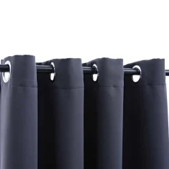 vidaXL Gordijnen verduisterend met ringen 2 st 140x175 cm antraciet