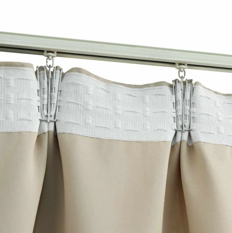 vidaXL Gordijnen verduisterend met haken 2 st 140x175 cm beige