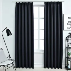vidaXL Gordijnen verduisterend met haken 2 st 140x175 cm antraciet