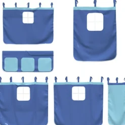 vidaXL Gordijnen voor hoogslaper polyester blauw