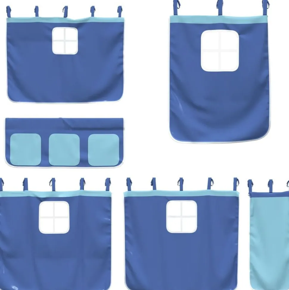vidaXL Gordijnen voor hoogslaper polyester blauw