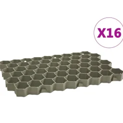 vidaXL Grasroosters 16 st 60x40x3 cm kunststof groen