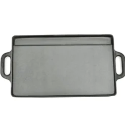 vidaXL Grillplaat gietijzer dubbelzijdig 38x23 cm 2 st