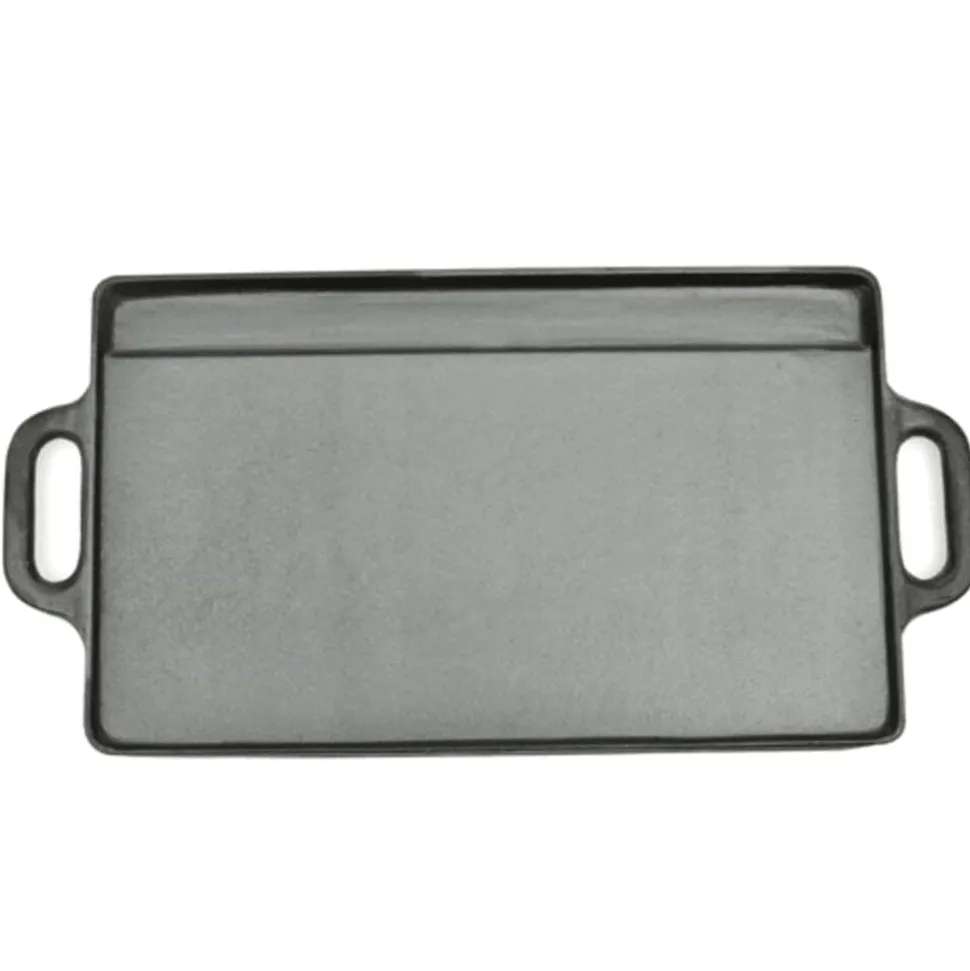vidaXL Grillplaat gietijzer dubbelzijdig 38x23 cm 2 st