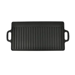 vidaXL Grillplaat gietijzer dubbelzijdig 38x23 cm 2 st
