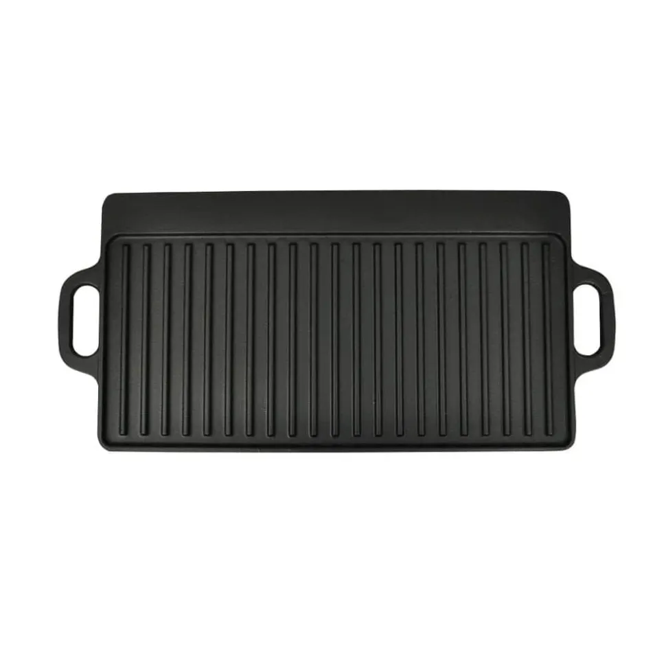 vidaXL Grillplaat gietijzer dubbelzijdig 38x23 cm 2 st