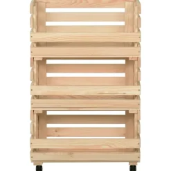 vidaXL Groentetrolley 37x30x80 cm massief grenenhout