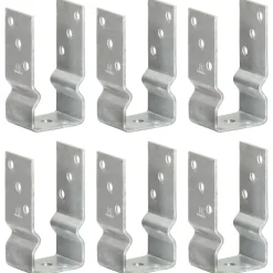 vidaXL Grondankers 6 st 7x6x15 cm gegalvaniseerd staal zilverkleurig