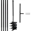 vidaXL Grondboor met handvat 250 mm met verlengbuis 4 m staal
