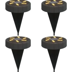 vidaXL Grondlampen 4 st solar met grondpennen warmwit