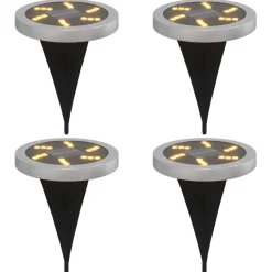 vidaXL Grondlampen 4 st solar met grondpennen warmwit
