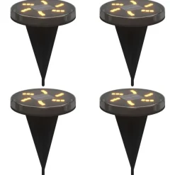vidaXL Grondlampen 4 st solar met grondpennen warmwit