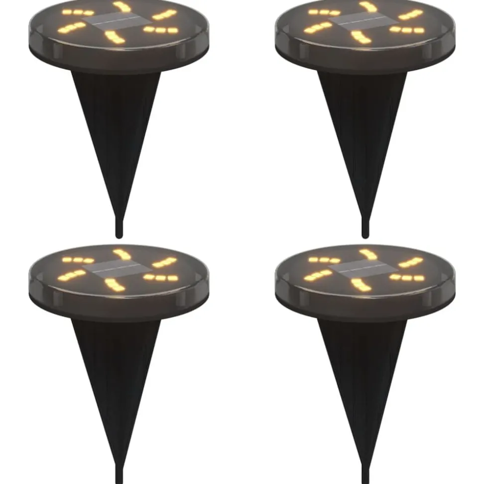 vidaXL Grondlampen 4 st solar met grondpennen warmwit