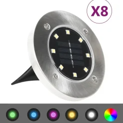 vidaXL Grondlampen 8 st solar LED RGB-kleur