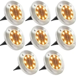 vidaXL Grondlampen 8 st solar LED warmwit