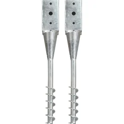vidaXL Grondpinnen 2 st 7x7x56 cm gegalvaniseerd staal zilverkleurig