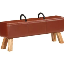 vidaXL Gymbok 110 cm echt leer bruin
