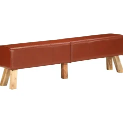vidaXL Gymbok 160 cm echt leer bruin