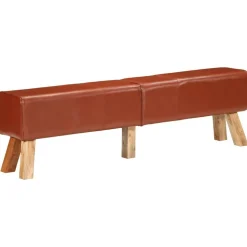 vidaXL Gymbok 160 cm echt leer bruin