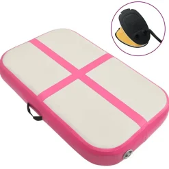 vidaXL Gymnastiekmat met pomp opblaasbaar 60x100x15 cm PVC roze